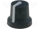 Копче за потенциометър K87MBR-B6MGRY Копче с индикатор гума пластмаса Oос 6mm O16,8x14,5mm черен
